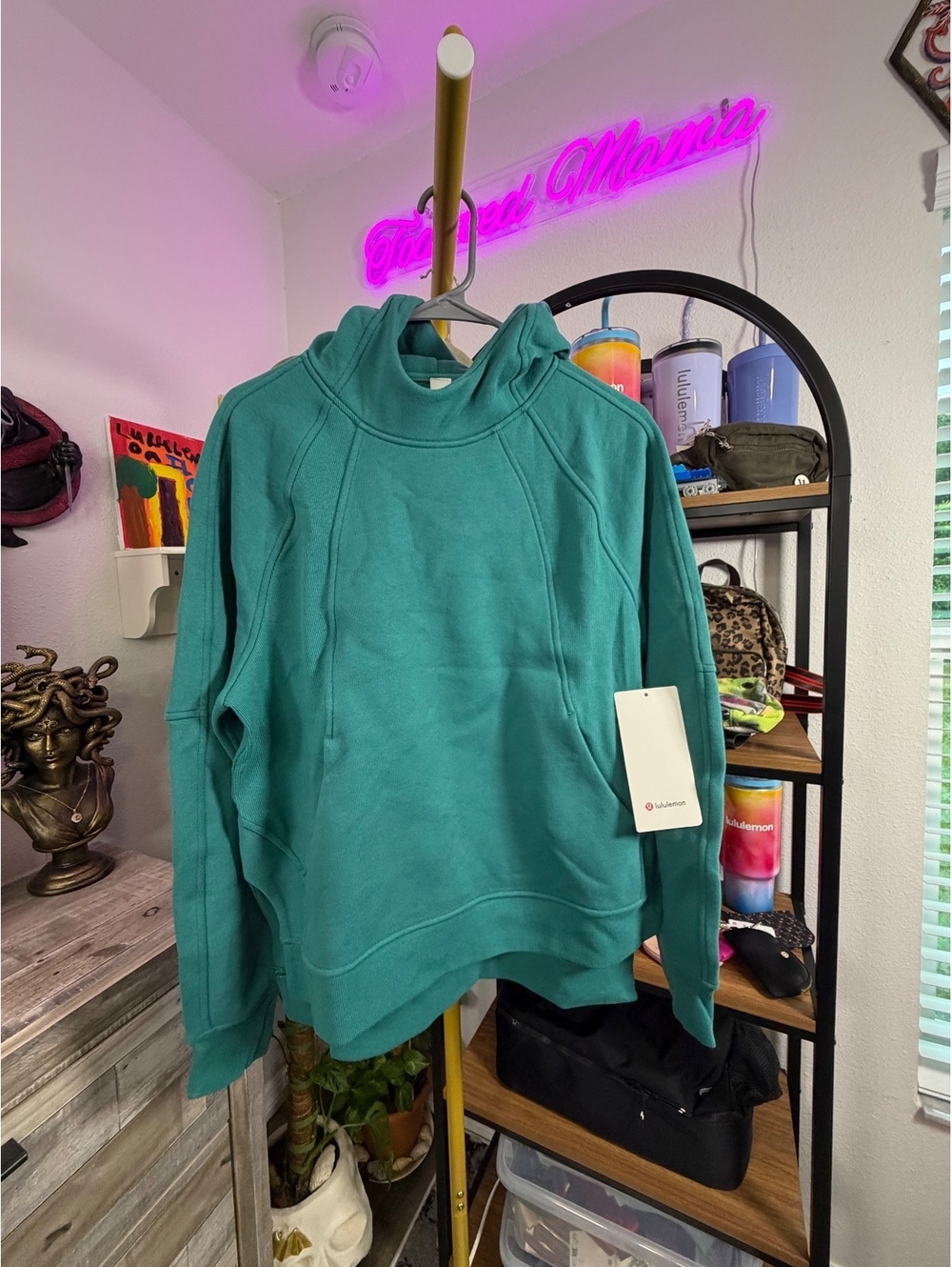 Lululemon NWT Scuba Oversized Side-Slit Hoodie - XS/S Teal